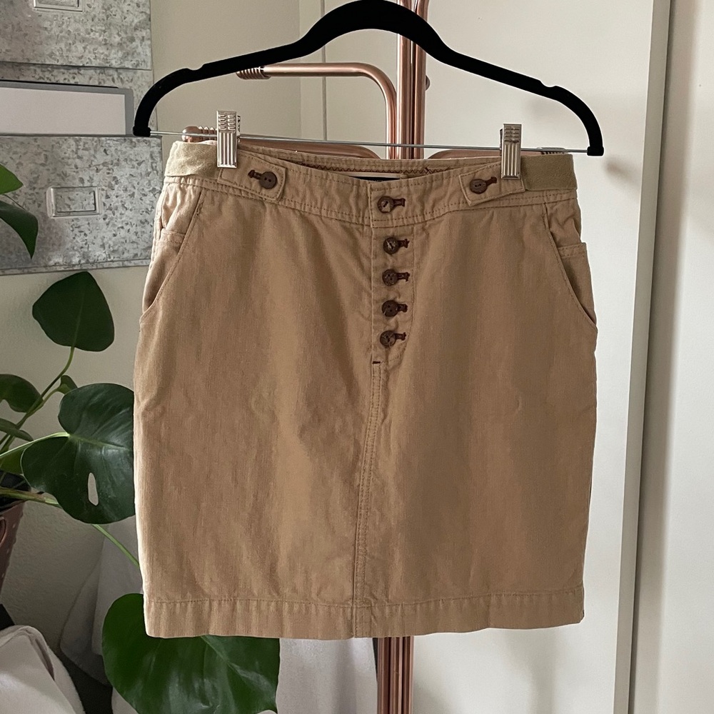 Anthropologie Button Fly Mini Skirt